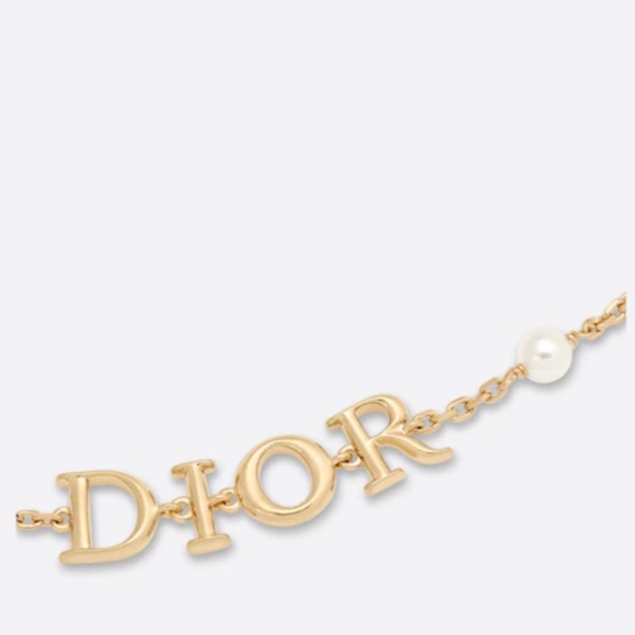 DIOR Gold-Finish Chain with Resin Pearls Bracelet - Picture 2 of 6